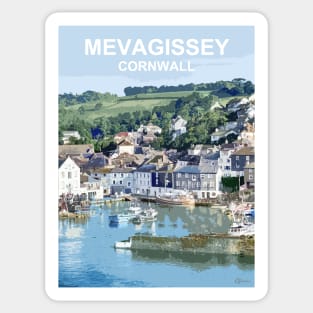 Mevagissey, Cornwall. Cornish gift. Kernow fishing harbour Sticker